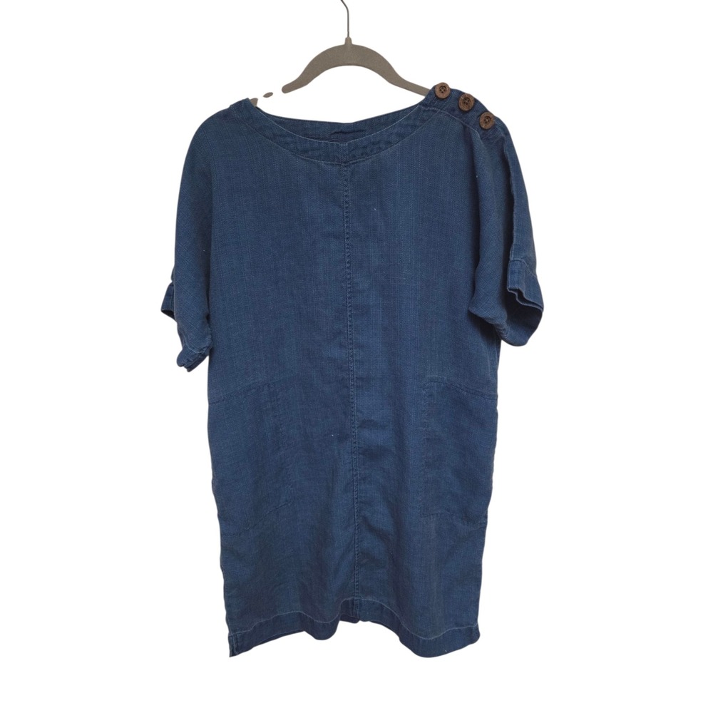 pure jill Indigo Denim Dress XS‎ Petite Button Detail Casual Comfortable